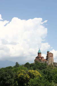 Low angle view of temple against sky