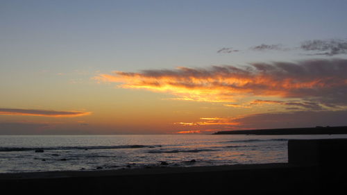 Scenic view of dramatic sky over sea