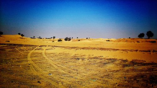 Scenic view of beach against clear sky