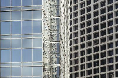 Low angle view of modern buildings in city