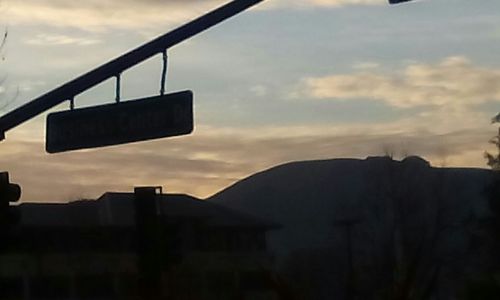 Clouds over mountain range