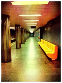 Empty illuminated tunnel