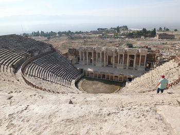 Panoramic view of old ruins against sky