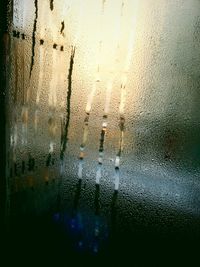 Close-up of water drops on glass