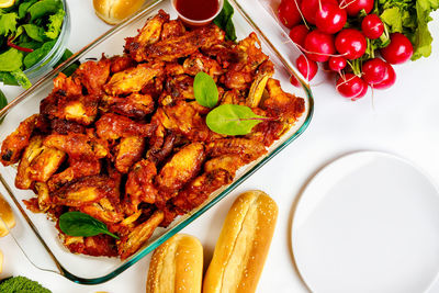 Close-up of food in plate on table