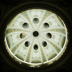 Low angle view of ceiling of cathedral