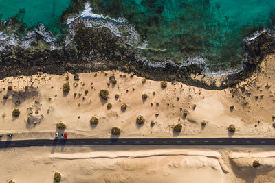 High angle view of beach