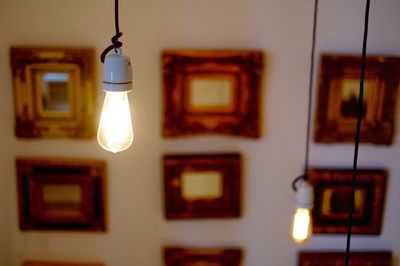 Light bulb on ceiling