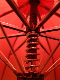 Low angle view of bicycle wheel