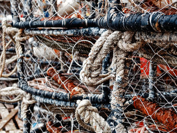 Full frame shot of fishing net