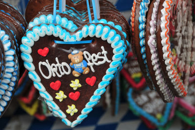 Close-up of chocolate candies for sale in store