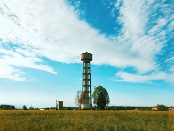 View of landscape against blue sky