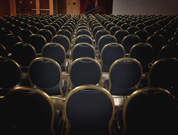 Empty chairs at auditorium