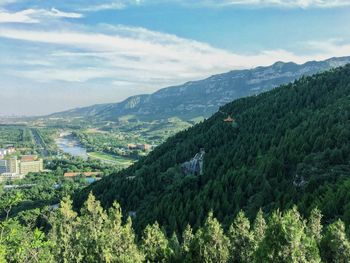 Scenic view of mountains against sky