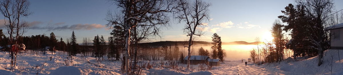 Scenic view of landscape against sky during sunset