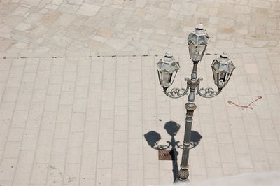 High angle view of bicycle on street