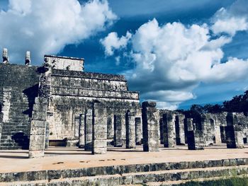 Exterior of temple against sky in city