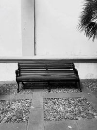 Empty bench in park