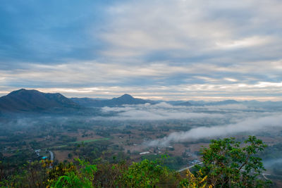 Scenic view of mountains against sky