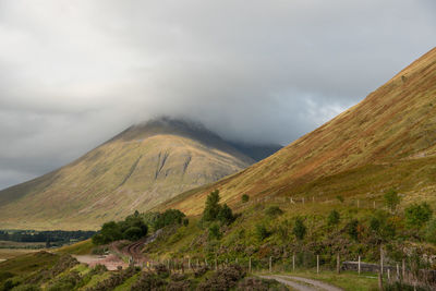 Scenic view of mountains against sky