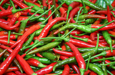 Full frame shot of red chili peppers