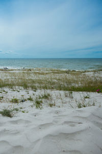 Scenic view of beach against sky