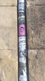 Close-up of text on wall