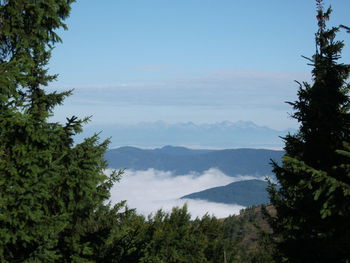 Scenic view of mountains against sky
