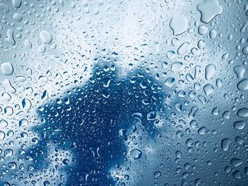 Full frame shot of wet glass window