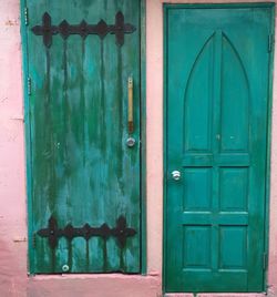 Close-up of closed door