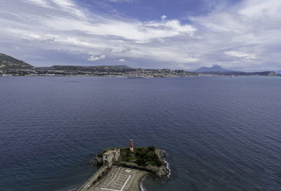 High angle view of sea against sky