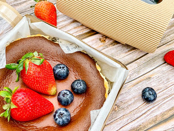 High angle view of breakfast served on table