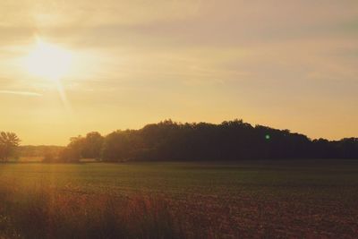 Scenic view of landscape at sunset