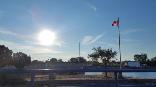 Scenic view of flag against sky