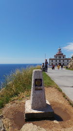 View of sea against blue sky