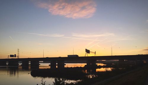 View of river at sunset