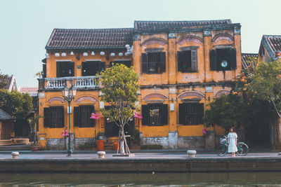 View of buildings against clear sky