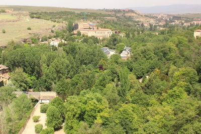 High angle view of landscape against sky