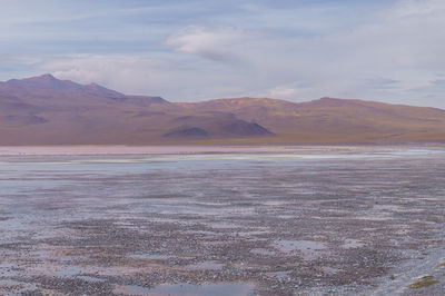 Scenic view of land against sky