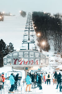 People on street in city during winter