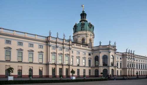 Low angle view of building against clear sky