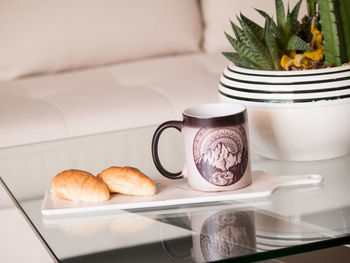 Close-up of food on table at home