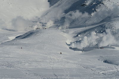 Snow covered mountain against sky