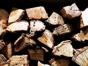 Full frame shot of logs