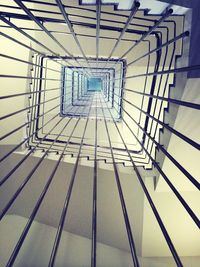 Low angle view of spiral staircase in building