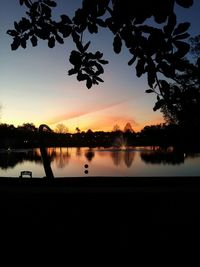 Scenic view of lake against sky at sunset