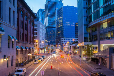 City street with buildings in background