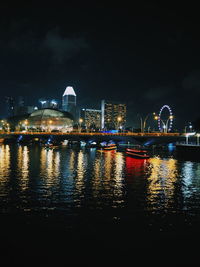 Illuminated city at night