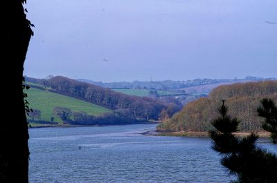 Scenic view of river against clear sky