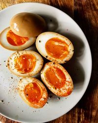 Seasoned chicken egg halves